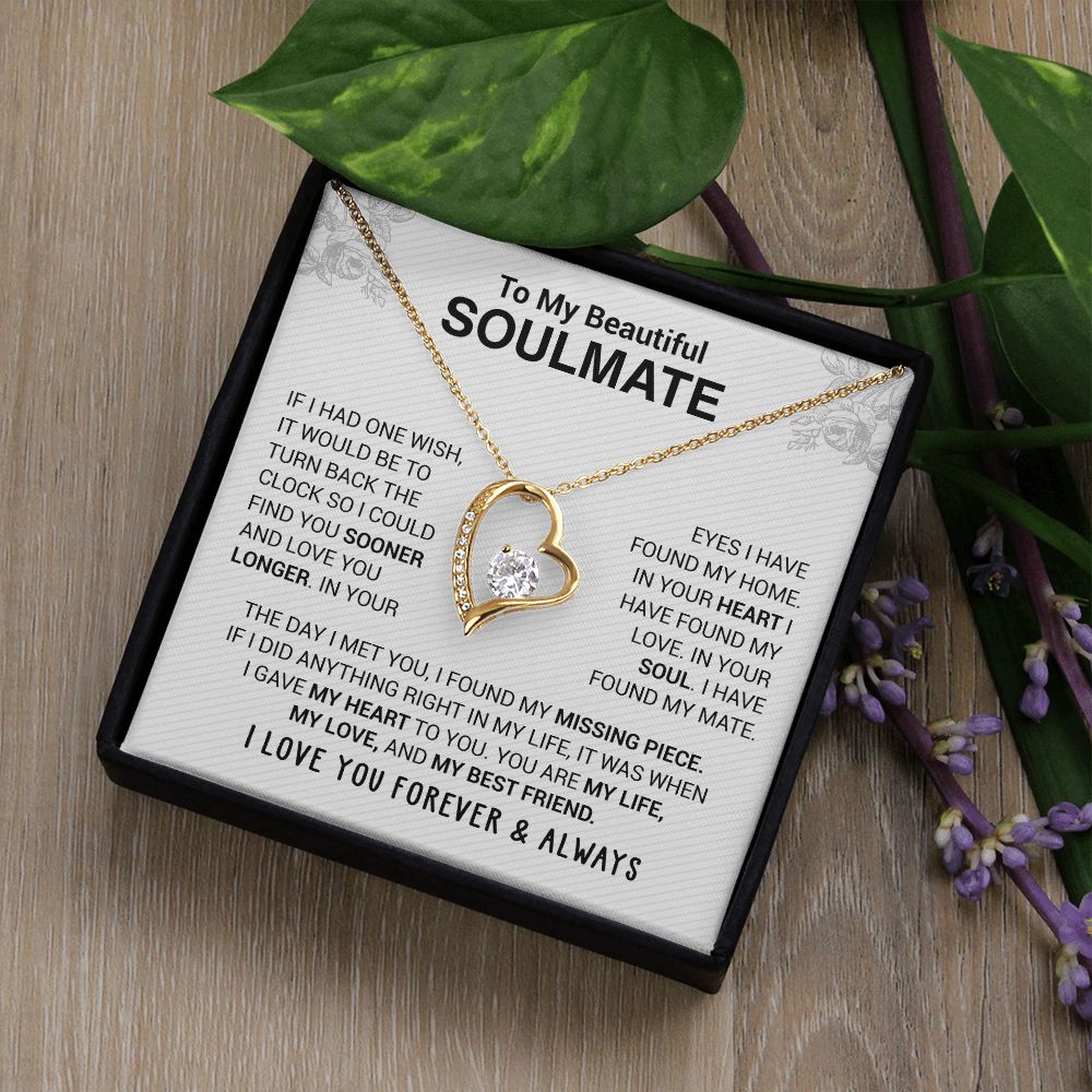 To My Beautiful Soulmate - In Your Eyes I Have Found My Home - Forever Love Necklace