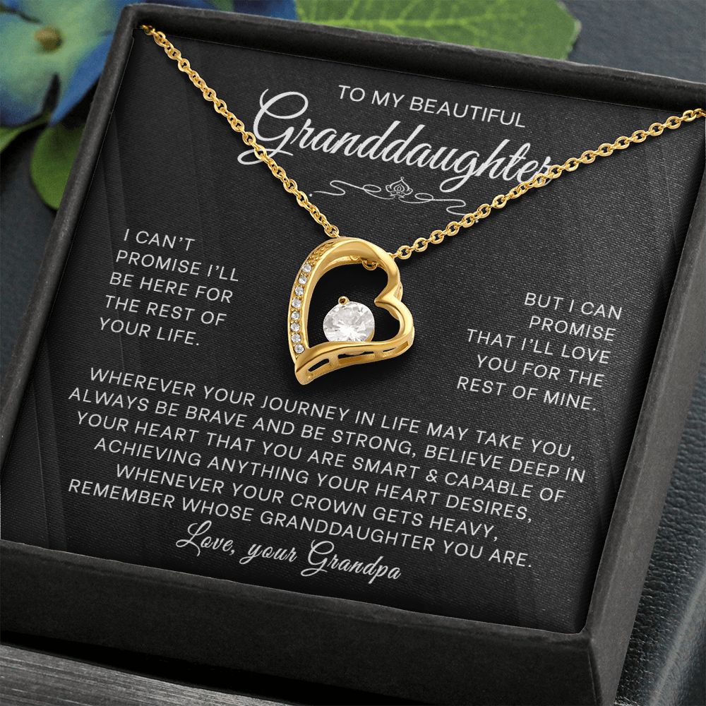 To My Granddaughter - Unbreakable Bond - Forever Love Necklace
