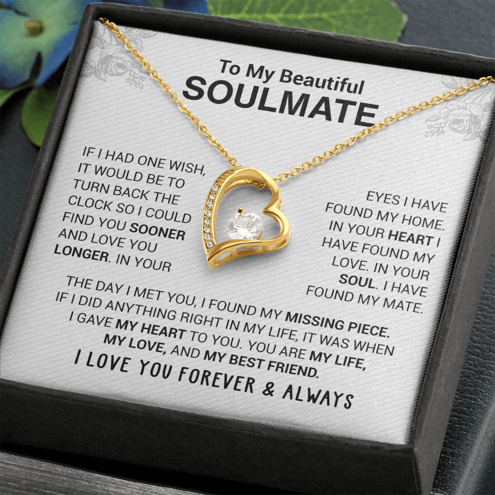 To My Beautiful Soulmate - In Your Eyes I Have Found My Home - Forever Love Necklace