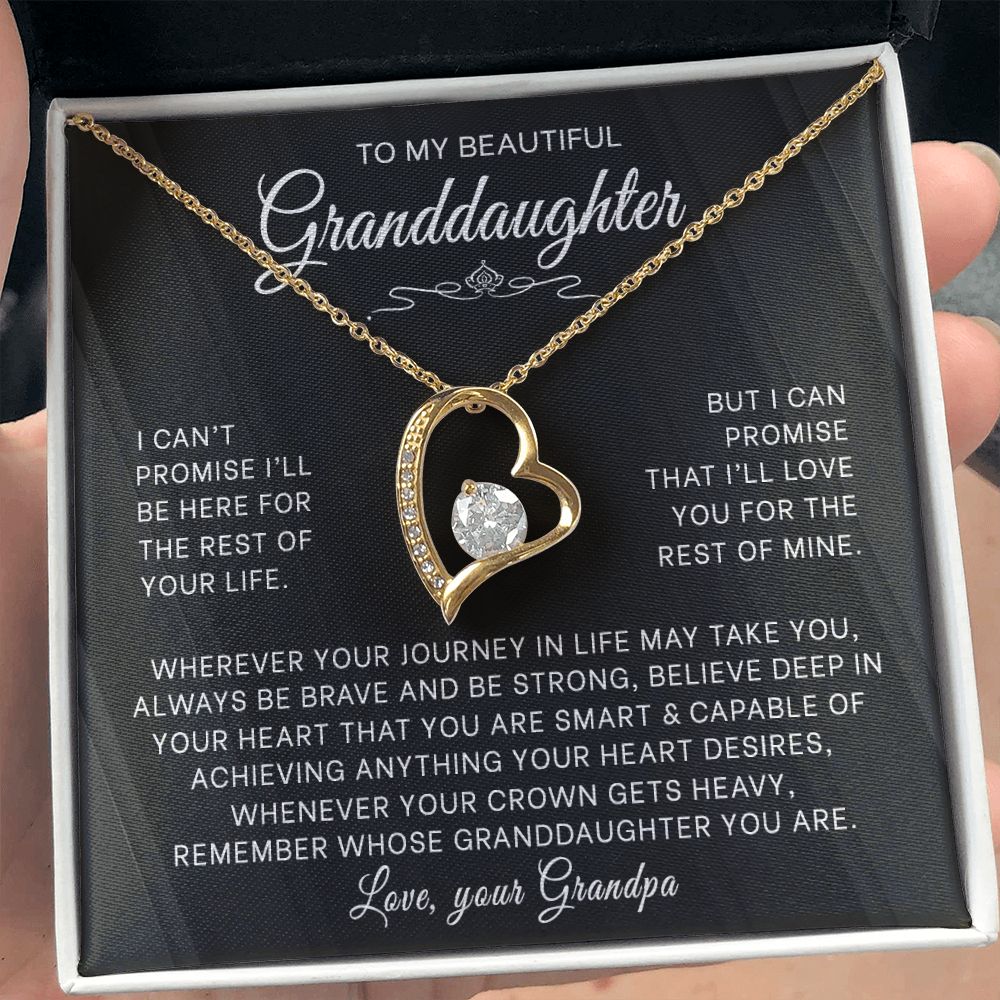To My Granddaughter - Unbreakable Bond - Forever Love Necklace