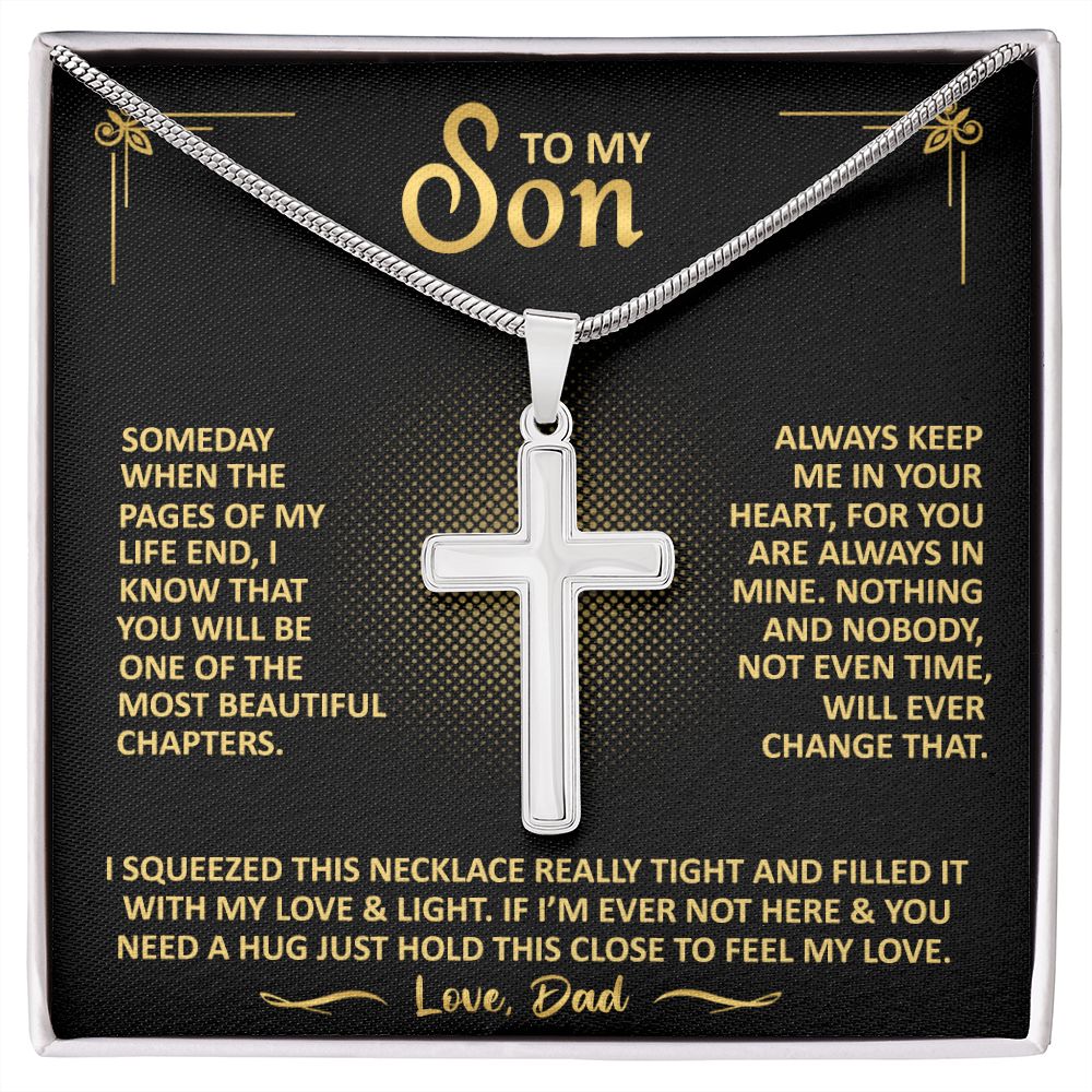 To My Son - Always Keep Me In Your Heart - Cross Necklace