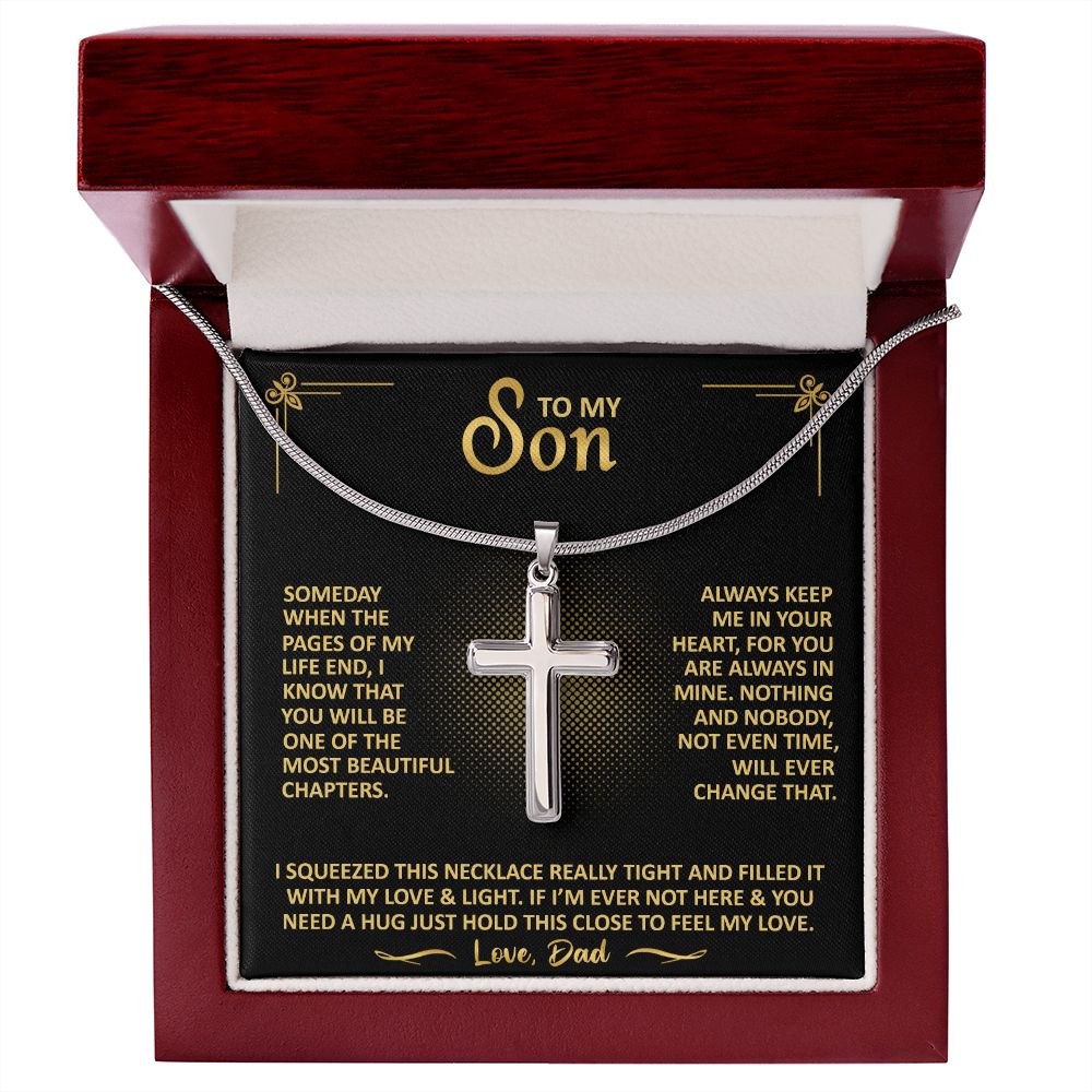 To My Son - Always Keep Me In Your Heart - Cross Necklace